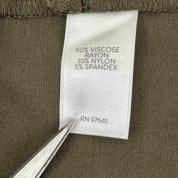 J. Jill Ponte Slim Leg Pants Pull On Stretch Olive Green Womens Sz Medium Petite - Picture 6 of 11
